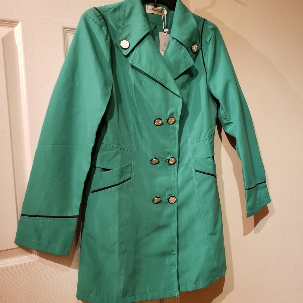 NWT Women’s Size 1X Asian Size Beautiful Green Pea Coat